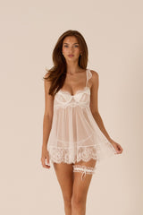 Odette White Babydoll Set