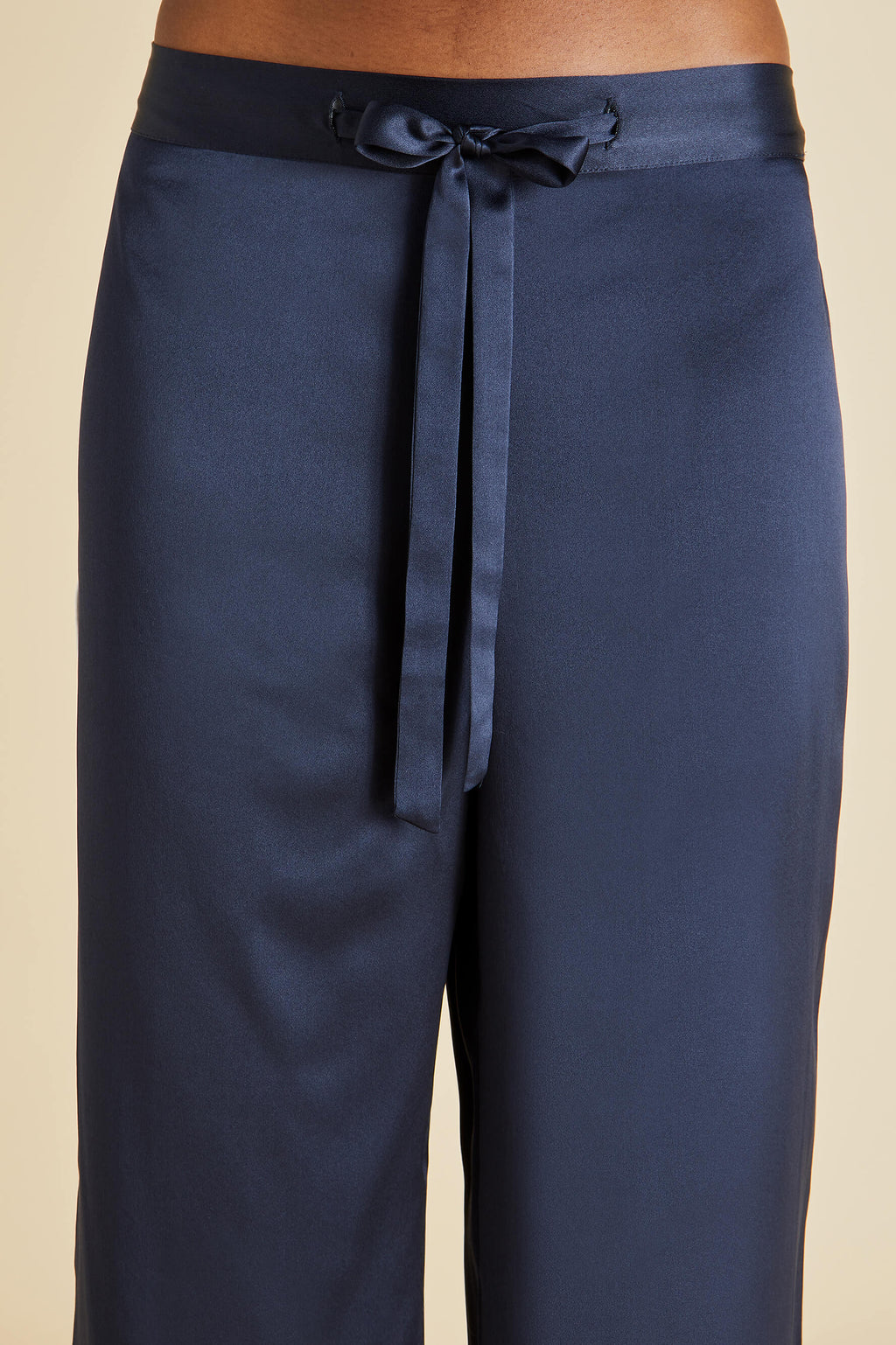 Coco Navy Pajamas in Silk Satin