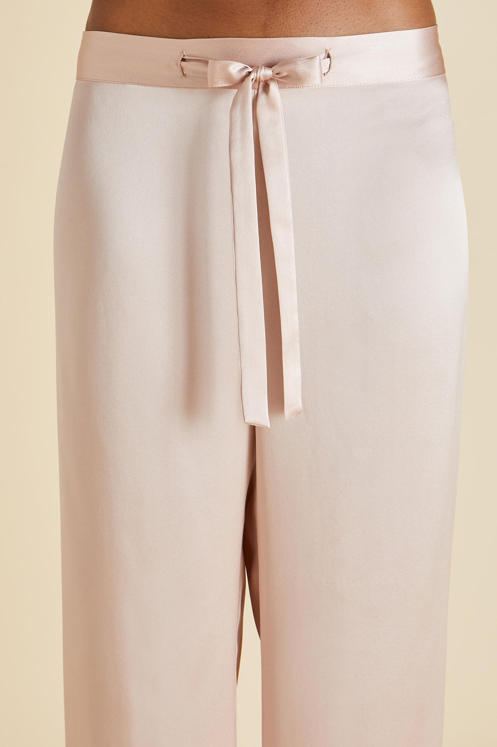Coco Oyster Ivory Pajamas in Silk Satin