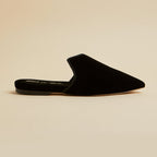 Contessa Verona Black Slippers in Velvet