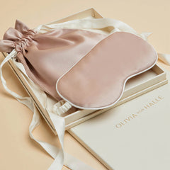 Oyster Ivory Eye Mask in Silk Satin