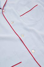 Laurent Cerulean Blue Pyjamas in Sandwashed Silk