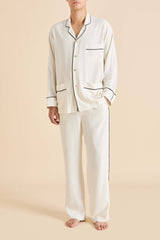 Laurent Ivory Pyjamas in Sandwashed Silk