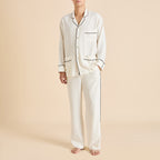 Laurent Ivory Pyjamas in Sandwashed Silk