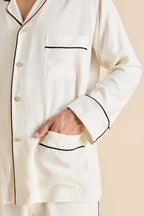 Laurent Ivory Pyjamas in Sandwashed Silk