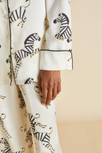Lila Zebedee Ivory Pajamas in Silk Satin