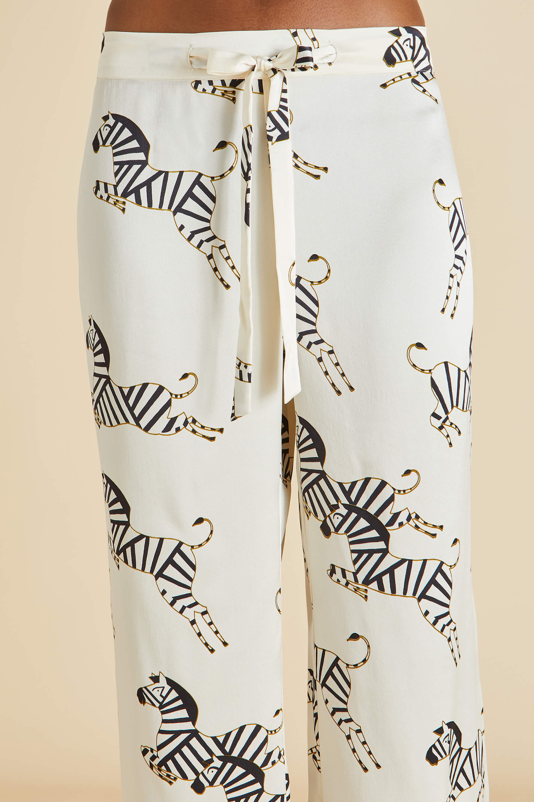 Lila Zebedee Ivory Pajamas in Silk Satin