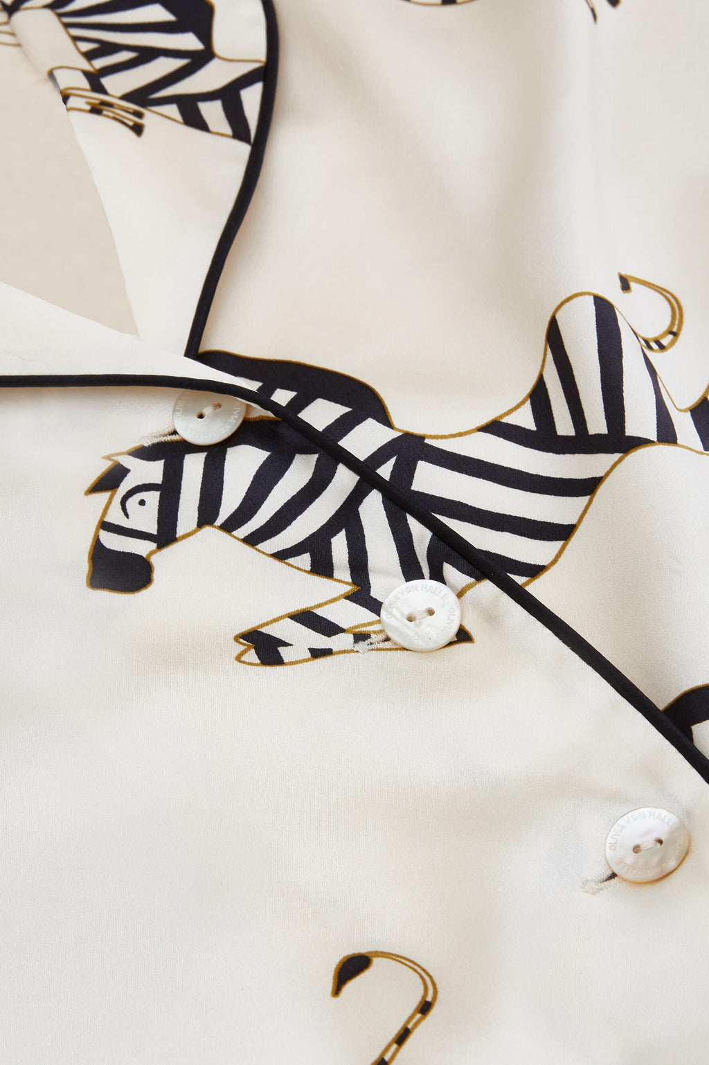 Lila Zebedee Ivory Pajamas in Silk Satin