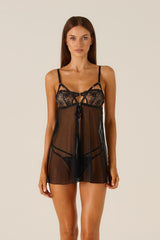 Orlena Black Babydoll Set