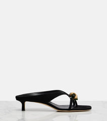 Jimmy Choo Emeri Stone Suede Thong Sandals In Black