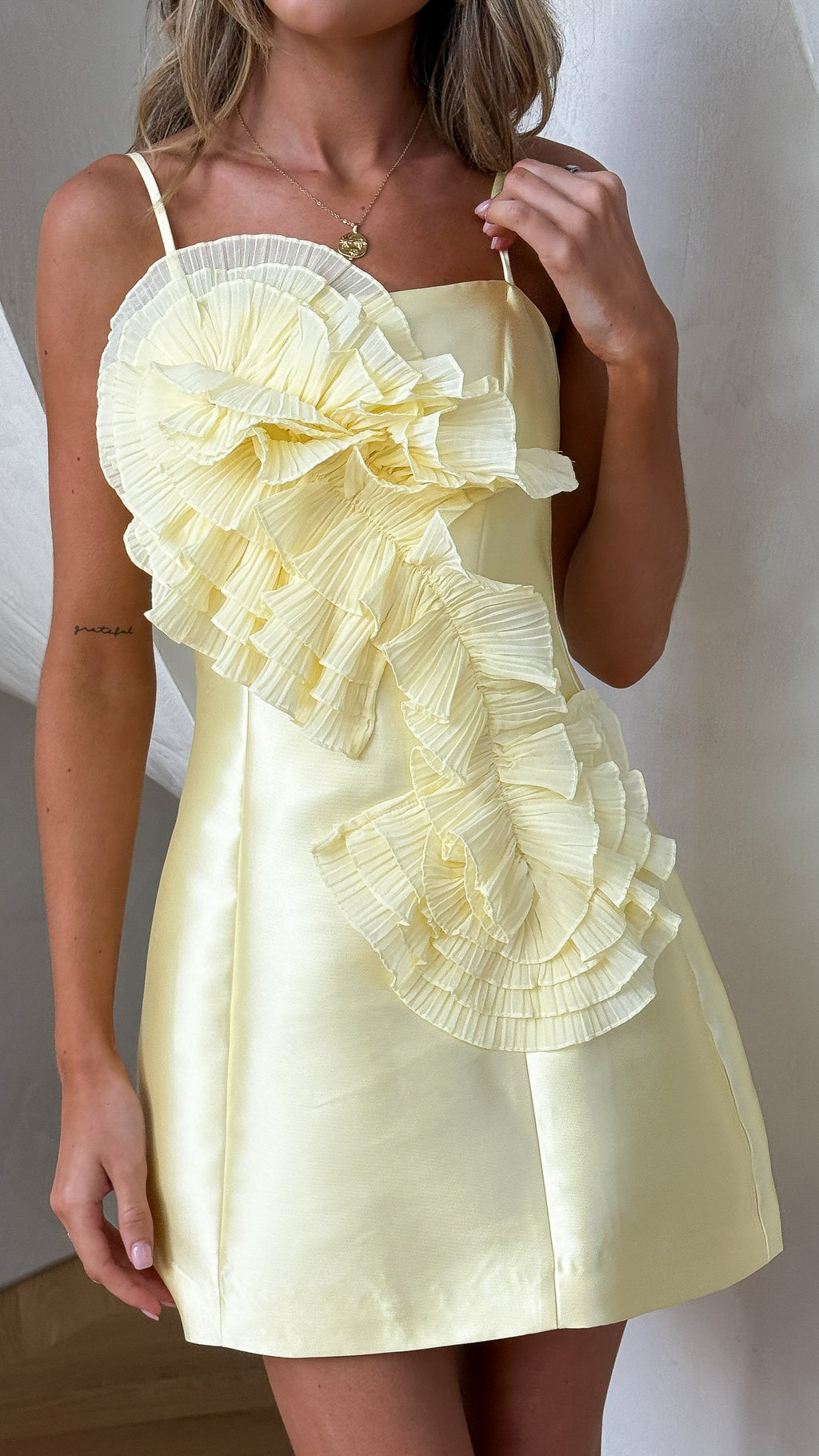 Aisha Mini Dress - Lemon