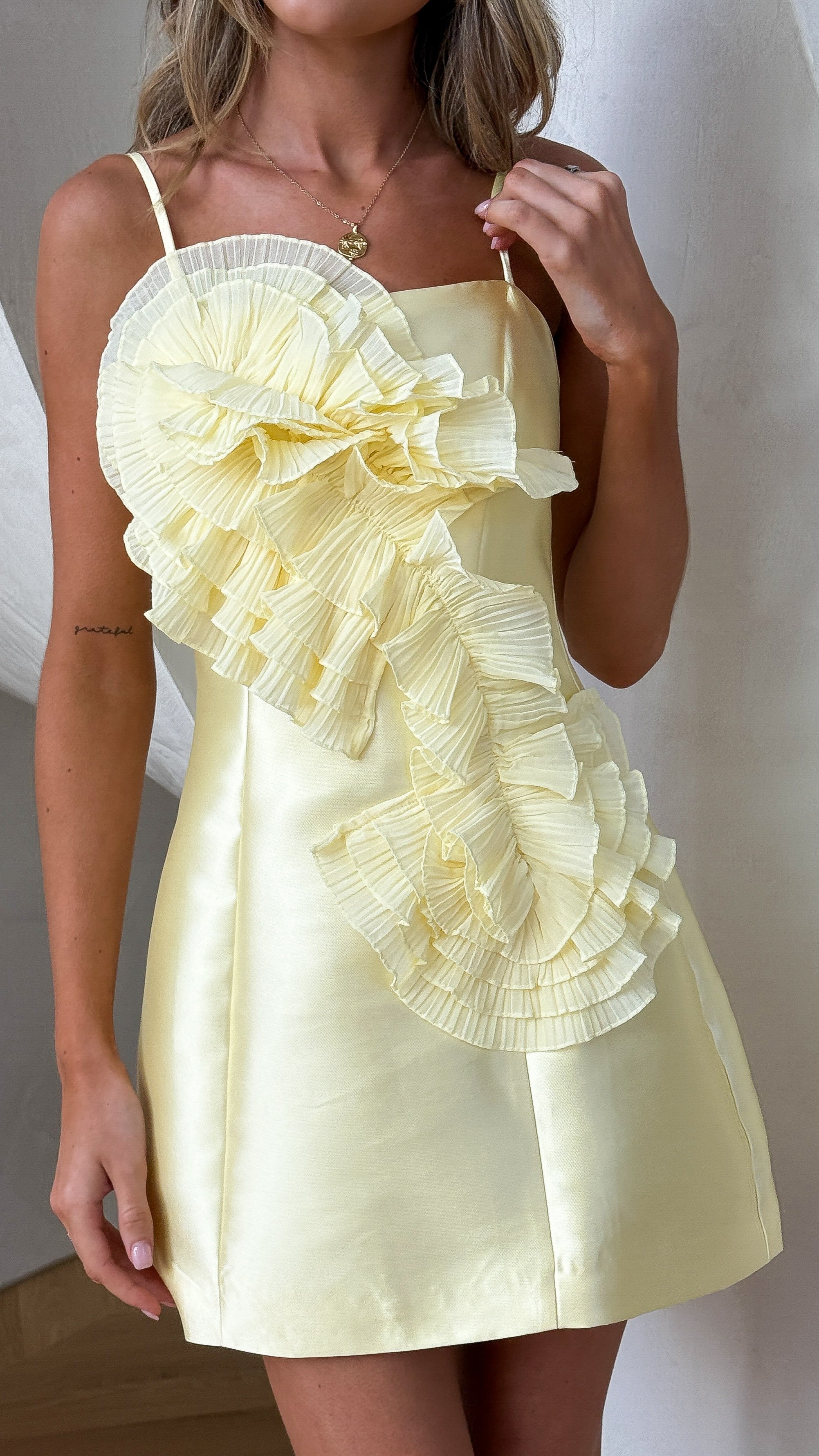 Aisha Mini Dress - Lemon