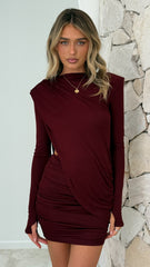 Tivaria Mini Dress - Wine