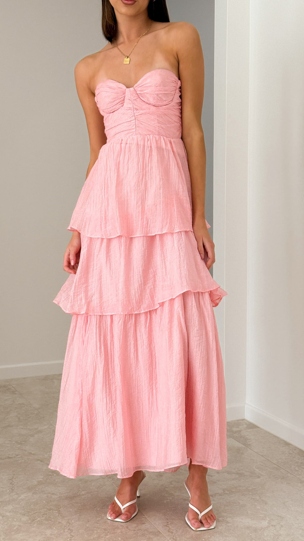 Florence Strapless Maxi Dress - Pink