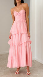 Florence Strapless Maxi Dress - Pink