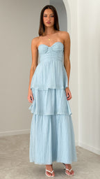 Florence Strapless Maxi Dress - Blue