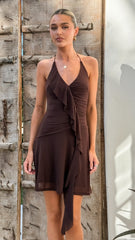 Valli Mini Dress - Chocolate