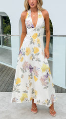Skye Maxi Dress - Yellow Floral