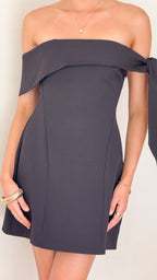 Halen Off Shoulder Mini Dress - Black