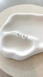 Bow Stud Sterling Silver Plated Earrings - Silver