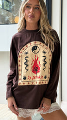 Mia Long Sleeve Tee - Brown