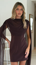 Marena Mini Dress - Brown