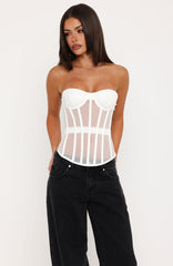 Just A Peek Strapless Bustier White