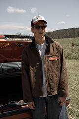 AFENDS Mens Casino Oracle V.2 - Workwear Jacket - Washed Coffee