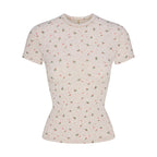 Cotton Jersey T-Shirt - Oatmeal Heather Holly Print