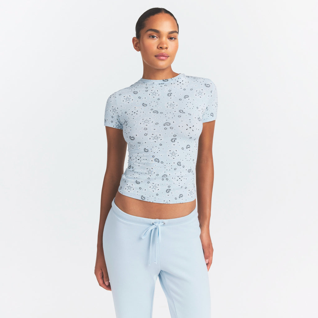 Cotton Jersey T-Shirt - Powder Blue Bandana