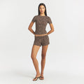 Cotton Jersey T-Shirt - Sienna Natural Leopard
