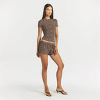Cotton Jersey T-Shirt - Sienna Natural Leopard