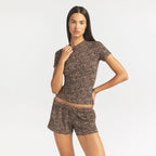 Cotton Jersey T-Shirt - Sienna Natural Leopard