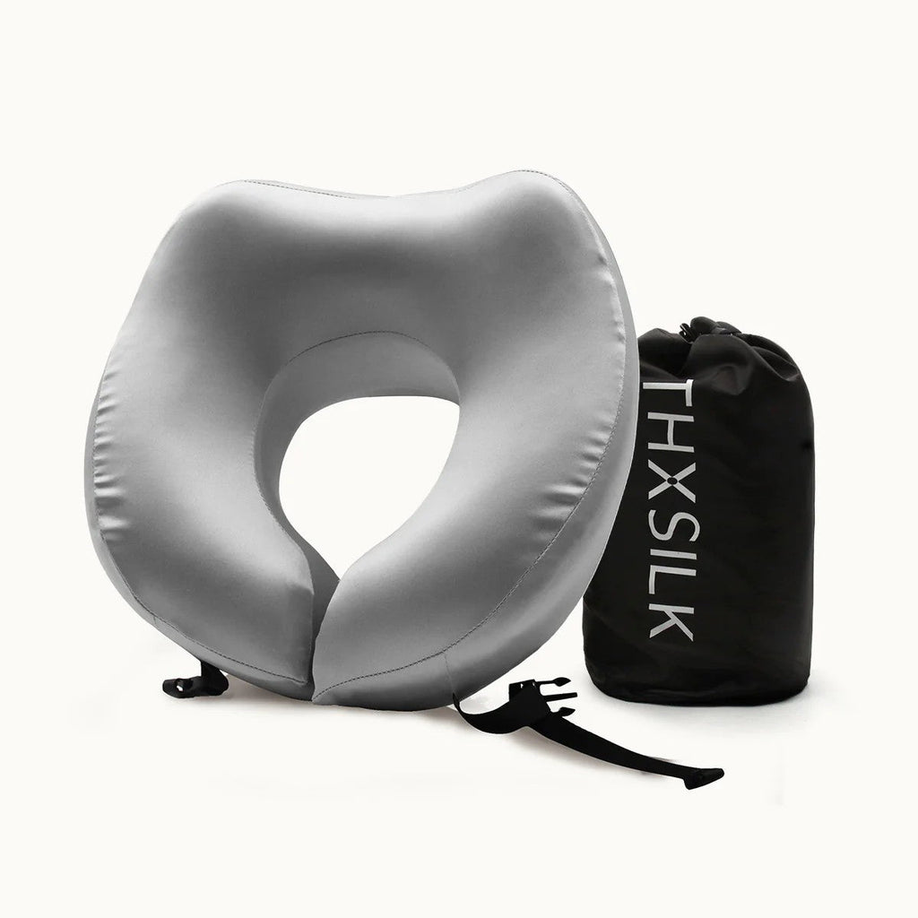 Silk Travel Neck Pillow Comfortable Support Easy Travel