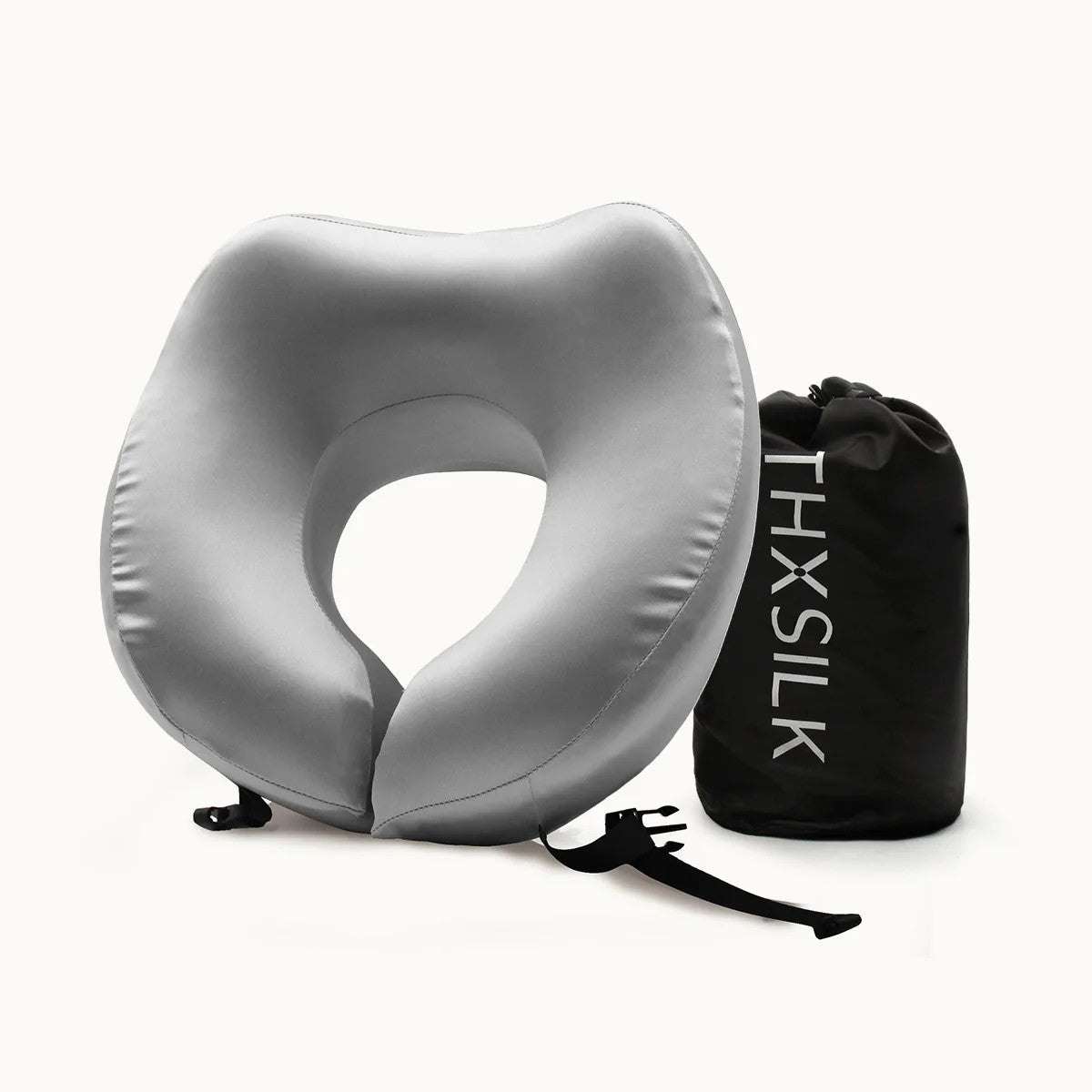 Silk Travel Neck Pillow Comfortable Support Easy Travel