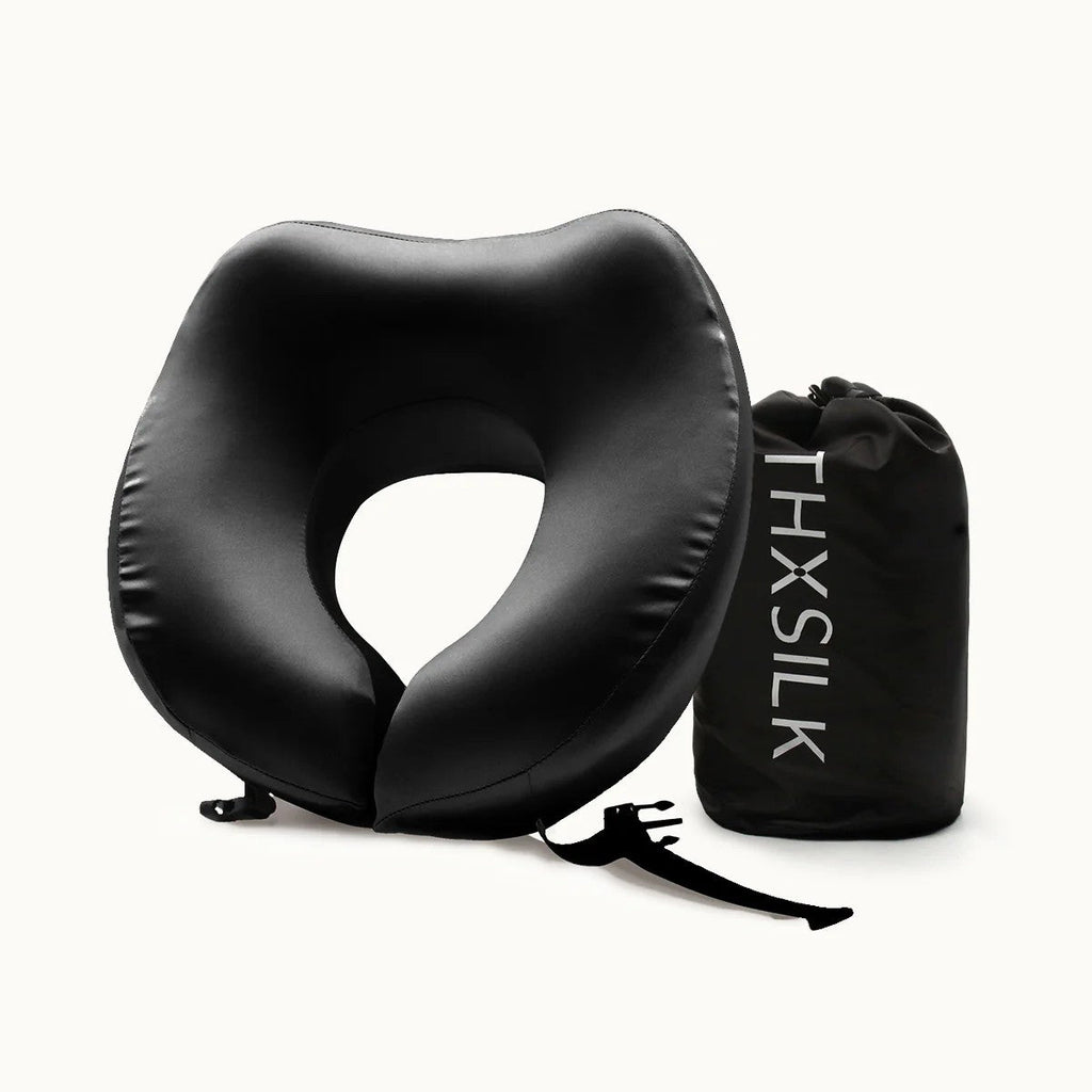 Silk Travel Neck Pillow Comfortable Support Easy Travel