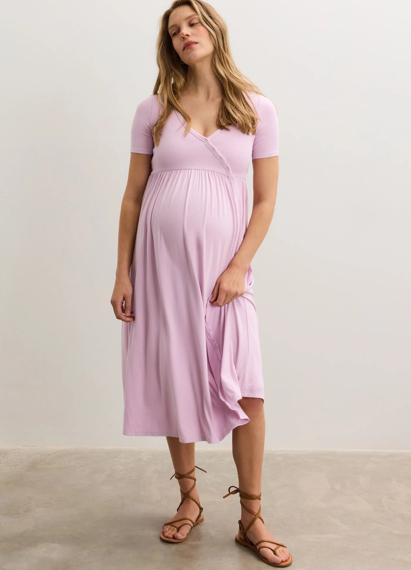 The Softest Rib Side Seam Nursing Maxi Dress