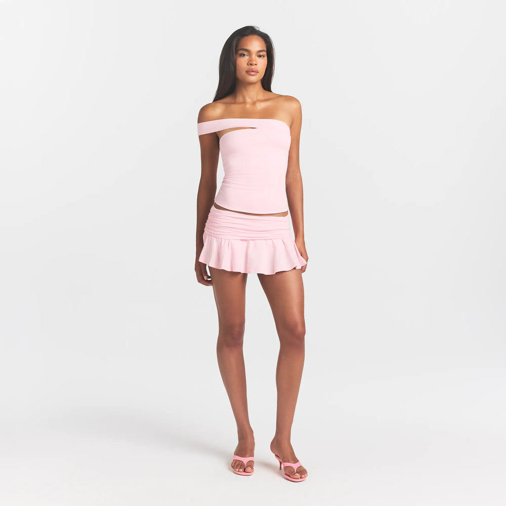 Cotton Jersey Asymmetrical Top - Cherry Blossom