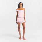 Cotton Jersey Asymmetrical Top - Cherry Blossom