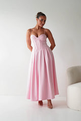 Tully Sweetheart Corset Midaxi Dress | Pink