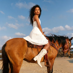 Vorah Pearl Boots Creme Sequin