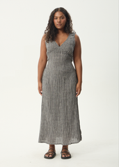 AFENDS Womens Tully - Seersucker Maxi Dress - Asta Steel Check