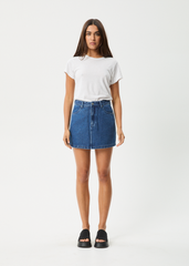 AFENDS Womens Georgia - Denim Skirt - Authentic Blue