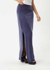 AFENDS Womens Grace - Cupro Maxi Skirt - Navy