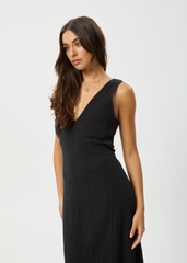 AFENDS Womens Tully - Seersucker Maxi Dress - Black