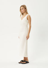 AFENDS Womens Tully - Seersucker Maxi Dress - Off White