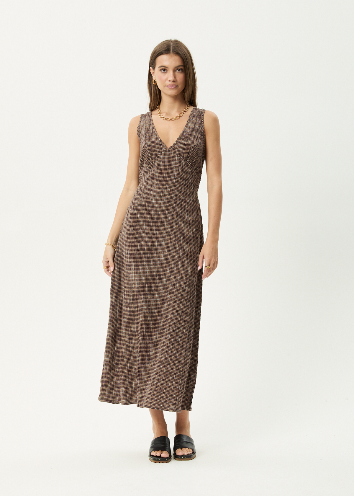 AFENDS Womens Tully - Seersucker Maxi Dress - Hometown Coffee