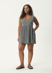 AFENDS Womens Jesse - Seersucker Mini Dress - Steel Check