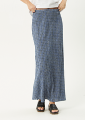 AFENDS Womens Lita - Seersucker Maxi Skirt - Shipwreck Marlin