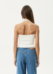 AFENDS Womens Basis - Rib Halter - White